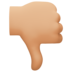 Facebook上的拇指向下：中等浅肤色emoji表情