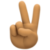 Facebook上的胜利之手：中等肤色emoji表情