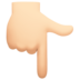 Facebook上的指向下方的手：浅肤色emoji表情