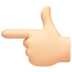 Facebook上的指向左边的手：浅肤色emoji表情
