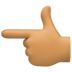 Facebook上的指向左边的手：中等肤色emoji表情