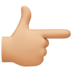 Facebook上的指向右边的手：中等浅肤色emoji表情