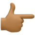 Facebook上的指向右边的手：中深色肤色emoji表情
