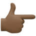 Facebook上的指向右边的手：深色肤色emoji表情