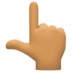 Facebook上的指向上方的手：中等肤色emoji表情