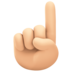 Facebook上的食指向上：浅肤色emoji表情