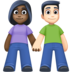 Facebook上的男女牵手：深色肤色，浅色肤色emoji表情