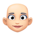 Facebook上的女性：肤色浅，秃顶emoji表情