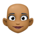 Facebook上的女性：中黑肤色，秃顶emoji表情