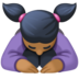 Facebook上的女性鞠躬：中黑肤色emoji表情