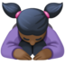 Facebook上的女人鞠躬：深色肤色emoji表情