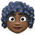 Facebook上的女人：深色肤色，卷发emoji表情