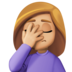 Facebook上的女性面部按摩：中等浅肤色emoji表情