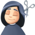 Facebook上的女性理发：浅肤色emoji表情