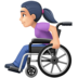 Facebook上的坐在手动轮椅上的女性：浅肤色emoji表情