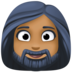 Facebook上的有络腮胡子的女人: 中等-深肤色emoji表情