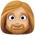 Facebook上的有络腮胡子的女人: 中等-浅肤色emoji表情