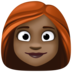 Facebook上的女：肤色深，头发红emoji表情