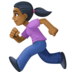 Facebook上的女子跑步：中黑肤色emoji表情