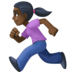 Facebook上的女子跑步：深色肤色emoji表情