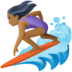 Facebook上的女子冲浪：中黑肤色emoji表情