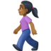 Facebook上的行走的女人：中黑肤色emoji表情
