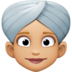 Facebook上的戴头巾的女人：中等浅肤色emoji表情