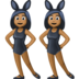 Facebook上的有兔子耳朵聚会的女人，5型emoji表情