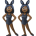 Facebook上的有兔子耳朵聚会的女人，6型emoji表情