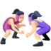 Facebook上的女子摔跤，1-2型emoji表情