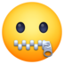 Facebook上的嘴巴上有拉链的脸emoji表情