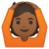 安卓系统里的做“好”手势的人：中等深色肤色emoji表情