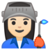 安卓系统里的工厂女人：浅肤色emoji表情