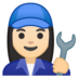 安卓系统里的女机械工：浅肤色emoji表情