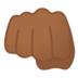 安卓系统里的迎面而来的拳头：中黑肤色emoji表情