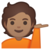 安卓系统里的单手举起的人：中等肤色emoji表情