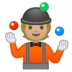 安卓系统里的玩杂耍的人：中等浅肤色emoji表情