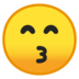 安卓系统里的用微笑的眼睛亲吻脸emoji表情