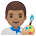 安卓系统里的男艺术家：中等肤色emoji表情