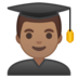 安卓系统里的男学生：中等肤色emoji表情