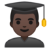 安卓系统里的男学生：深色肤色emoji表情