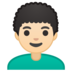安卓系统里的男：肤色浅，卷发emoji表情