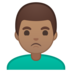 安卓系统里的男士撅嘴：中等肤色emoji表情