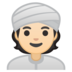 安卓系统里的戴头巾者：浅肤色emoji表情