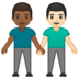 安卓系统里的男士牵手：中暗肤色，浅肤色emoji表情