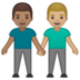 安卓系统里的男士牵手：中等肤色，中等肤色emoji表情
