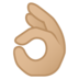 安卓系统里的OK手：中等浅肤色emoji表情