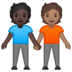 安卓系统里的手牵手：深色肤色，中等肤色emoji表情