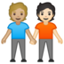 安卓系统里的手牵手：中浅肤色，浅肤色emoji表情