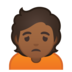 安卓系统里的人皱眉头：中黑肤色emoji表情